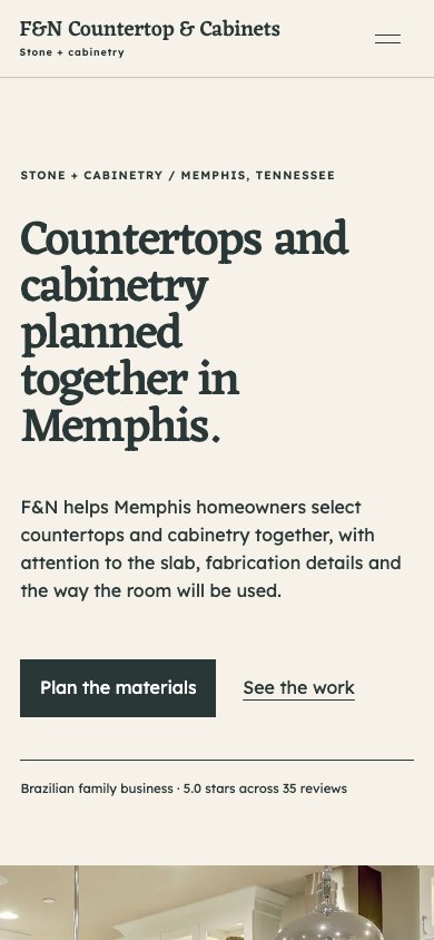 The new homepage on a phone