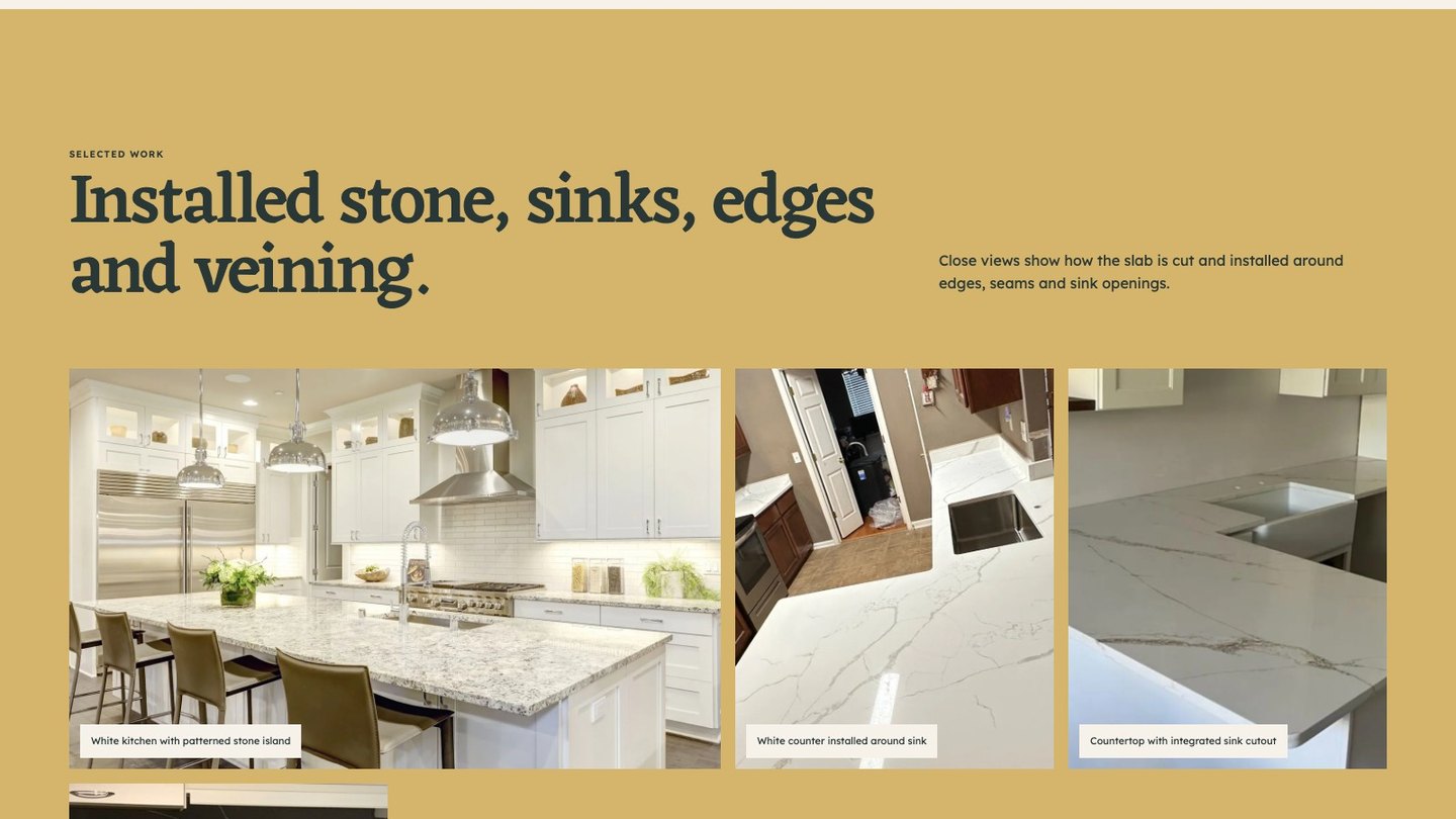 The project section of the new homepage
